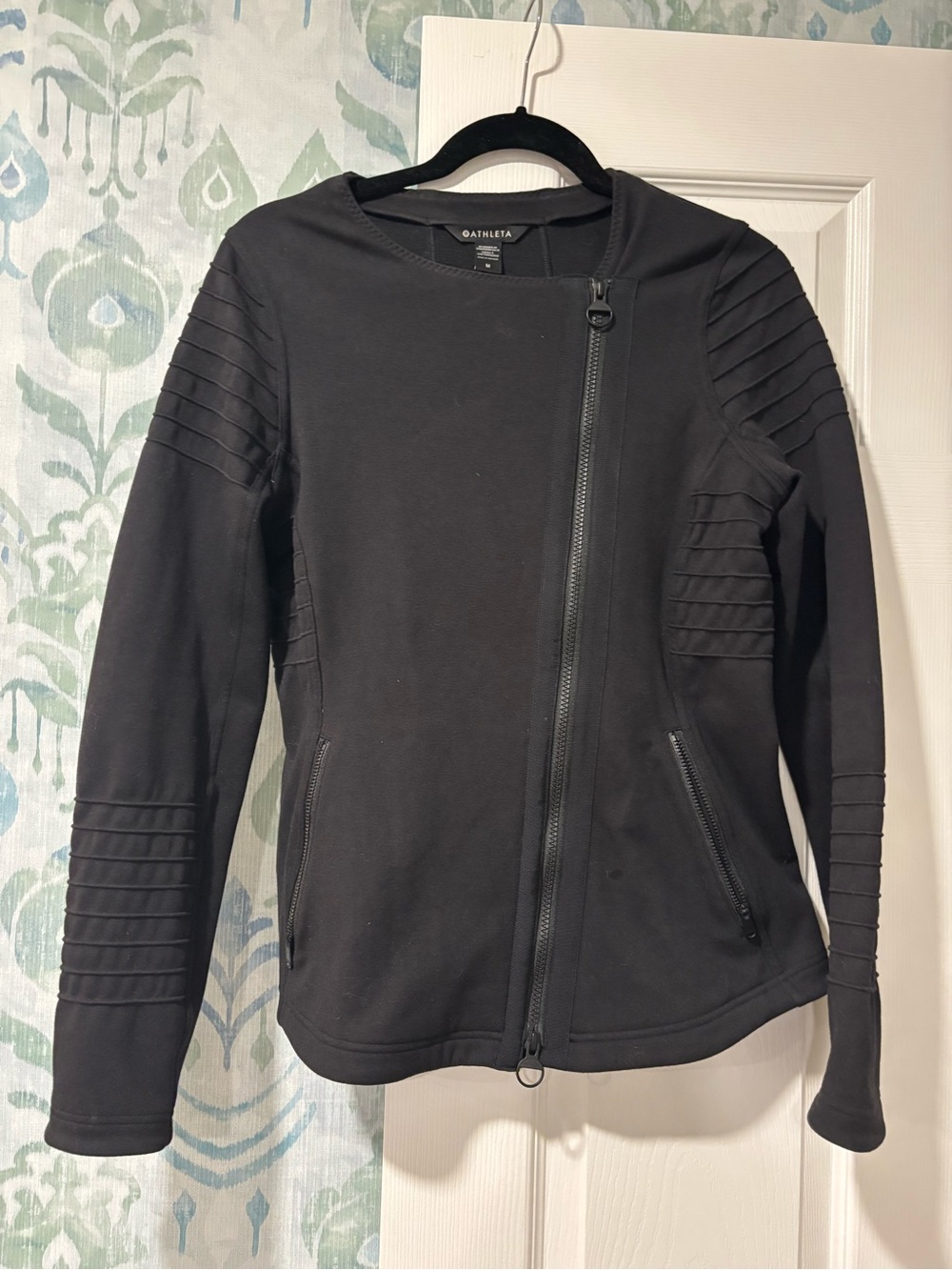 Athleta Stellar Black Moto Zip Jacket